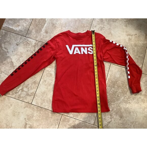 Vans Classic Fit Long Sleeve Mens/Teens Red Shirt Skateboard-Sz Small - Picture 1 of 2